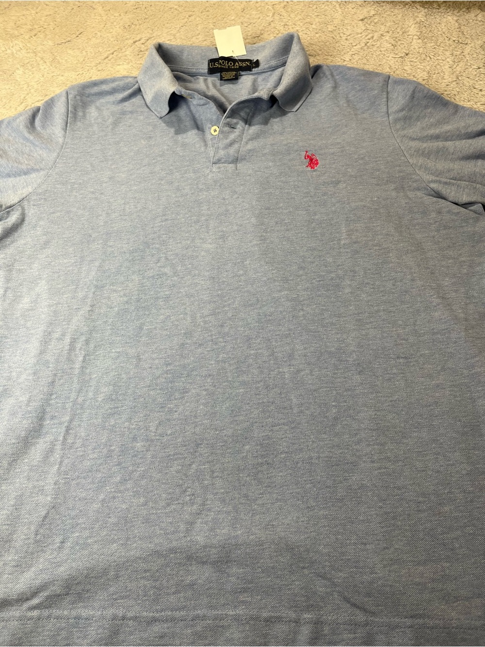 U.S. Polo Assn. Light Blue Polo with Pink Embroidered Logo